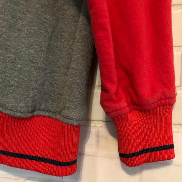 Vintage Anaheim Angels Stitches Red Gray MLB Fleece Baseball Sweatshirt Jacket M - Picture 12 of 16